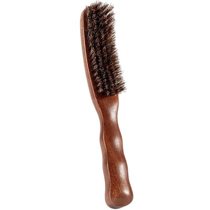 STYLEMATE Boar Bristle Slick Back Hair Brush, Soft Bristle Hair Brush for Thin & Fine Hair, Smoothing Hairbrush for Women Men Kid, Lightweight Sapele Wooden Handle
