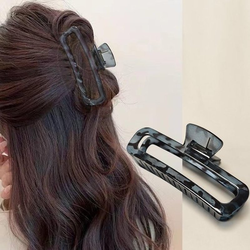 Markuii 5 Inch Large Unbreakable Hair Claw Clips, No Slip Matte & Glossy Not Easy to Break Square Clip for Women Thick Long Curly Hair, 4 Pack