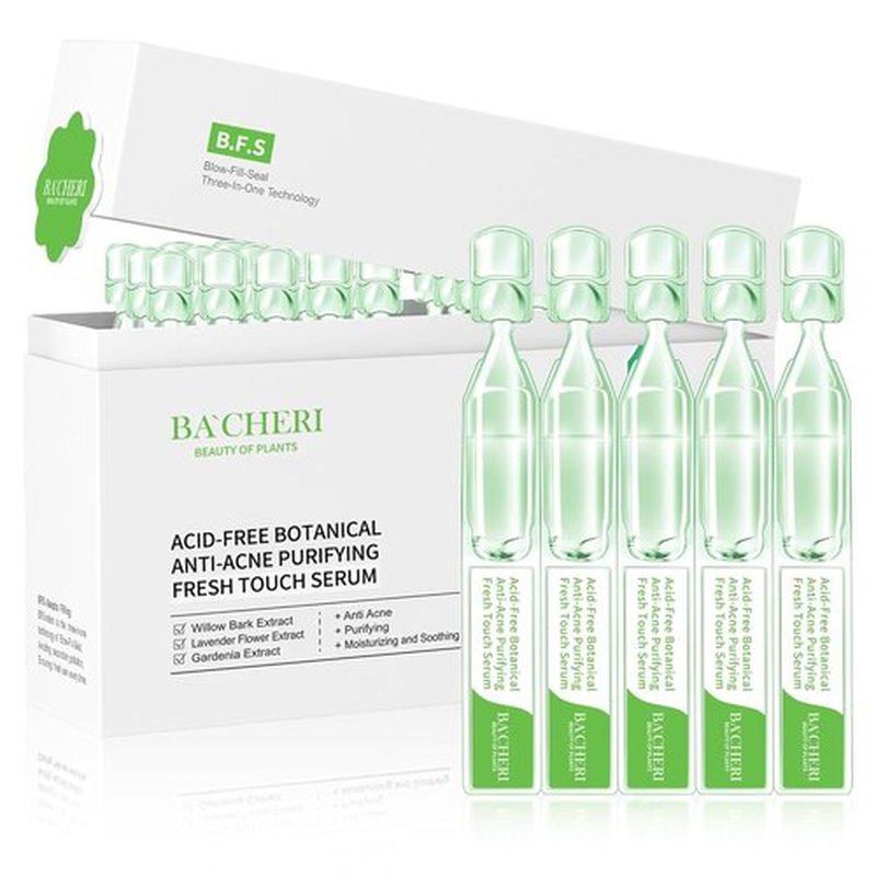 **Gentle Botanical Acne Treatment - Acid-Free Facial Serum with Niacinamide & Witch Hazel | Soothes Redness & Controls Breakouts - 1.2 ml × 30 Ampoules**