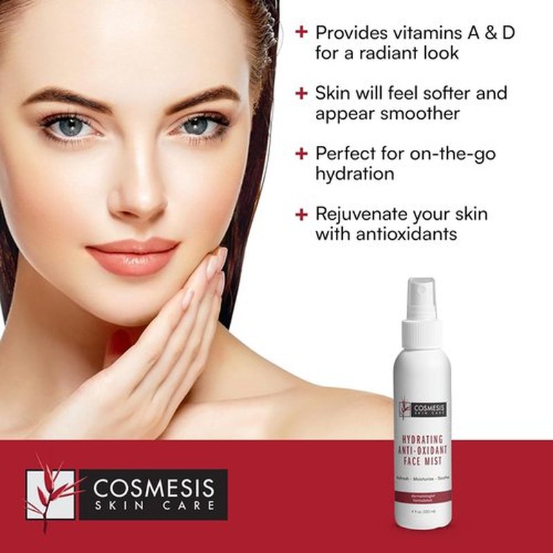 Cosmesis Hydrating Anti-Oxidant Face Mist - Refreshing Tea Blend with Vitamins A & D - 4 Fl Oz
