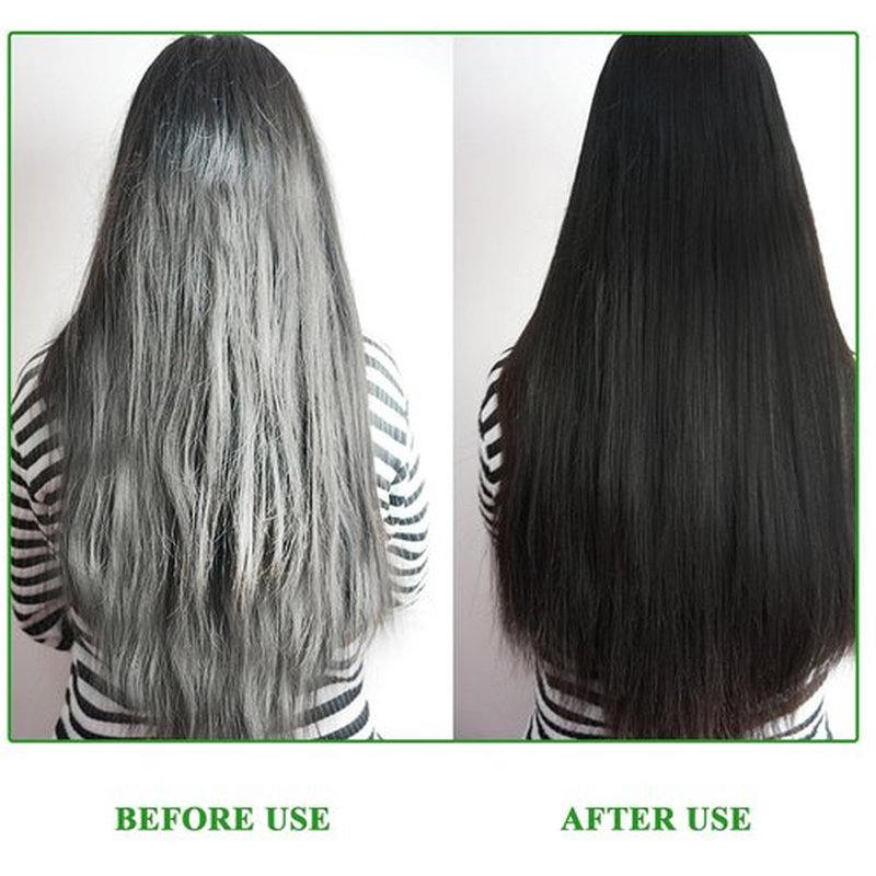 NIFEISHI Black Hair Dye Shampoo, 3 in 1 Herbal Ingredients Natural Shampoo for Gray Hair, Dye Shampoo for Women & Men 500ml