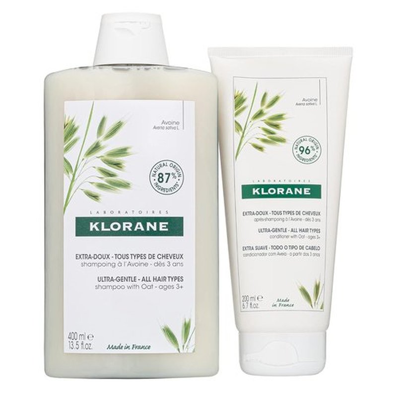 Klorane Ultra-Gentle Shampoo with Oat Milk - Sulfate-Free, Hypoallergenic Formula for All Ages - 13.5 fl. oz.
