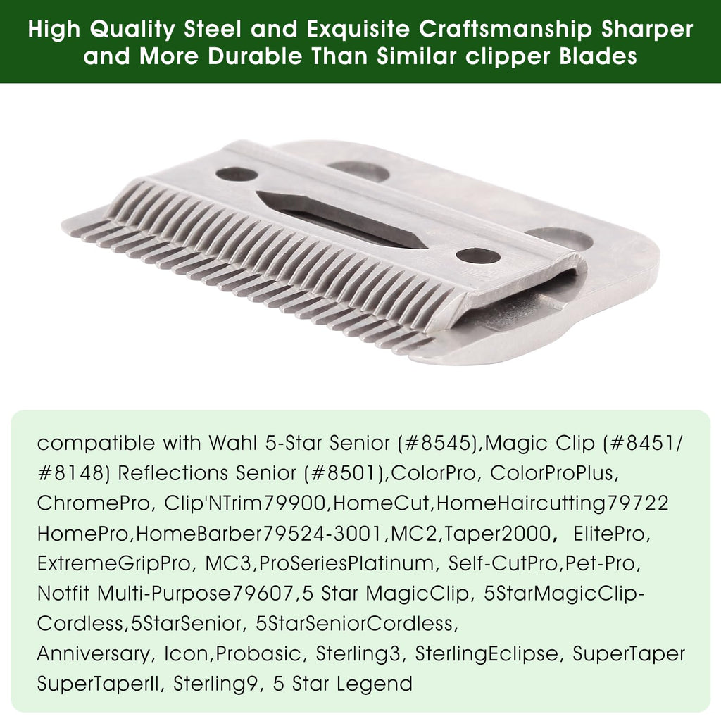 3 Pack Professional Replacement Clipper Blades,Precision 2 Holes Adjustable Hair Clipper Parts Blade for 5-Star Senior, Magic Clip, Reflections Senior