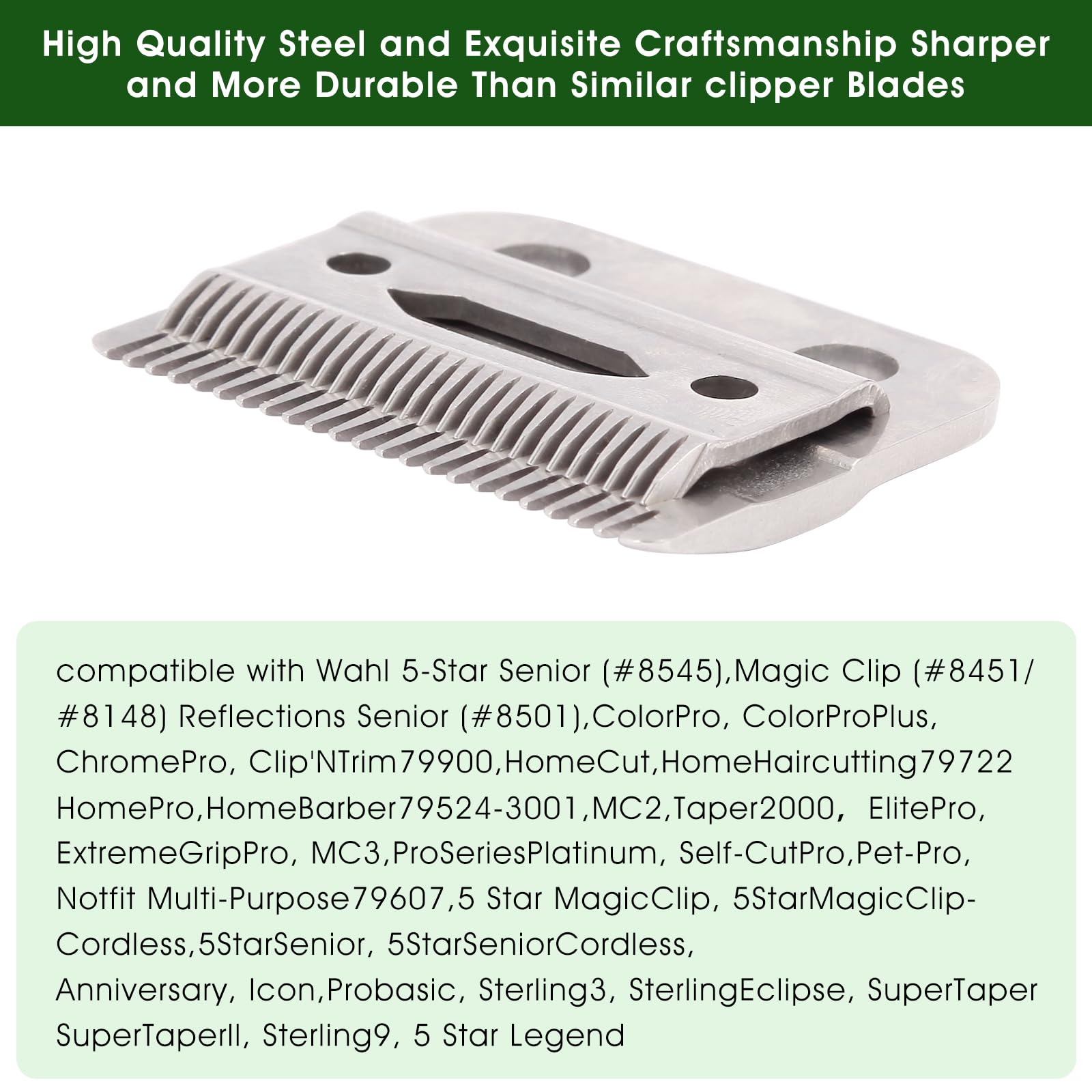 3 Pack Professional Replacement Clipper Blades,Precision 2 Holes Adjustable Hair Clipper Parts Blade for 5-Star Senior, Magic Clip, Reflections Senior
