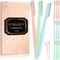 Revahope 12 Pieces Eyebrow Razor, Dermaplane Razor with Blade Cover Face Razors for Women, Dermaplaning Tool for Face Peach Fuzz Face Shaver for Women and Men, Safe and Newbie Friendly