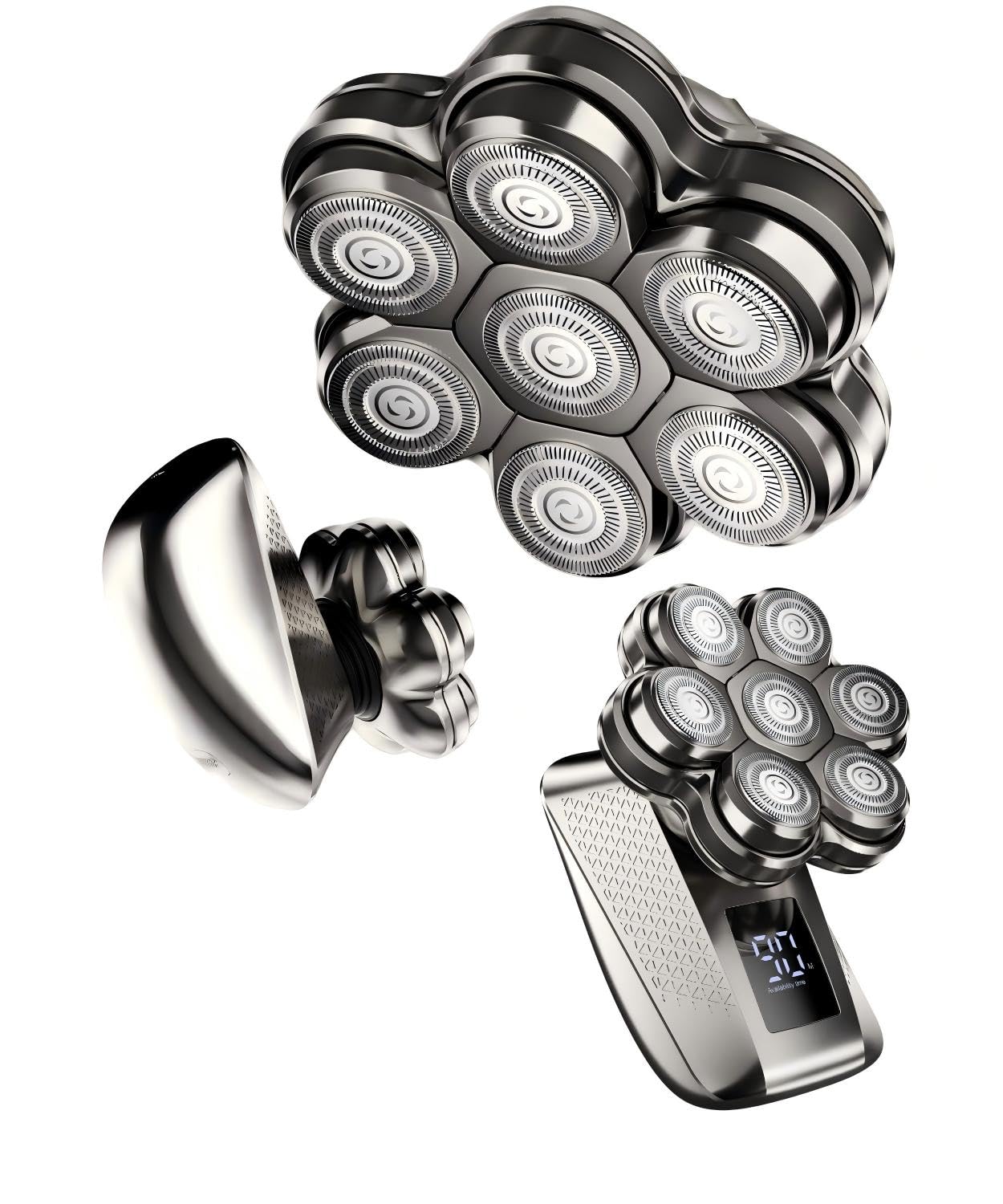 TEPOTZ 7D Head Shavers for Bald Men| Business Travel & Outdoor Use-AKS Silver