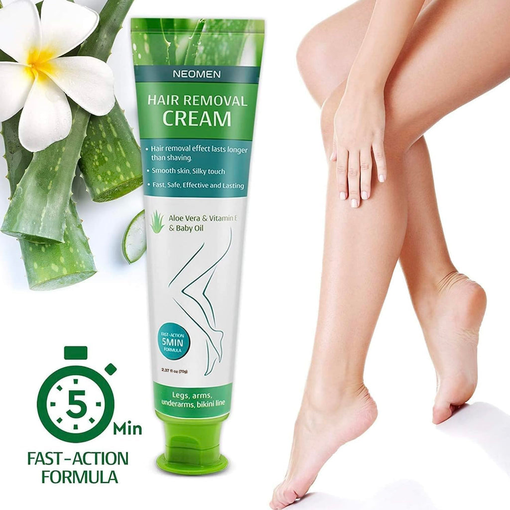 Hair Removal Cream for Men & Women: Painless Depilatory for Sensitive Skin & Intimate Areas, Moisturizing with Aloe Vera & Vitamin E, Safe for Face, Underarms, Bikini, Arms (3.7 Fl Oz (Pack of 3))