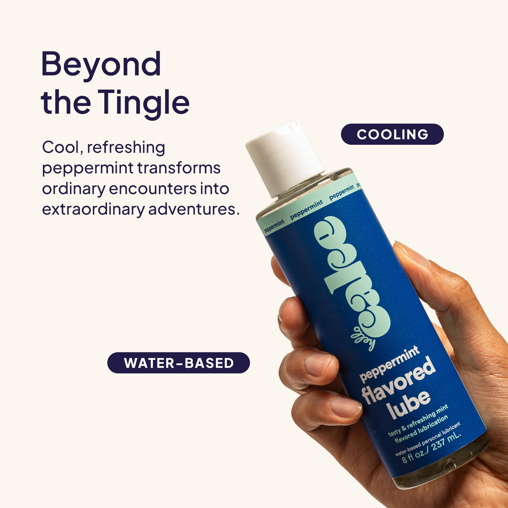 Hello Cake Peppermint Flavored Lube - Water-Based Personal Lubricant - Vegan, Sugar-Free, Gluten-Free - Easy Clean-Up - for Men, Women, and Couples, 8 fl oz