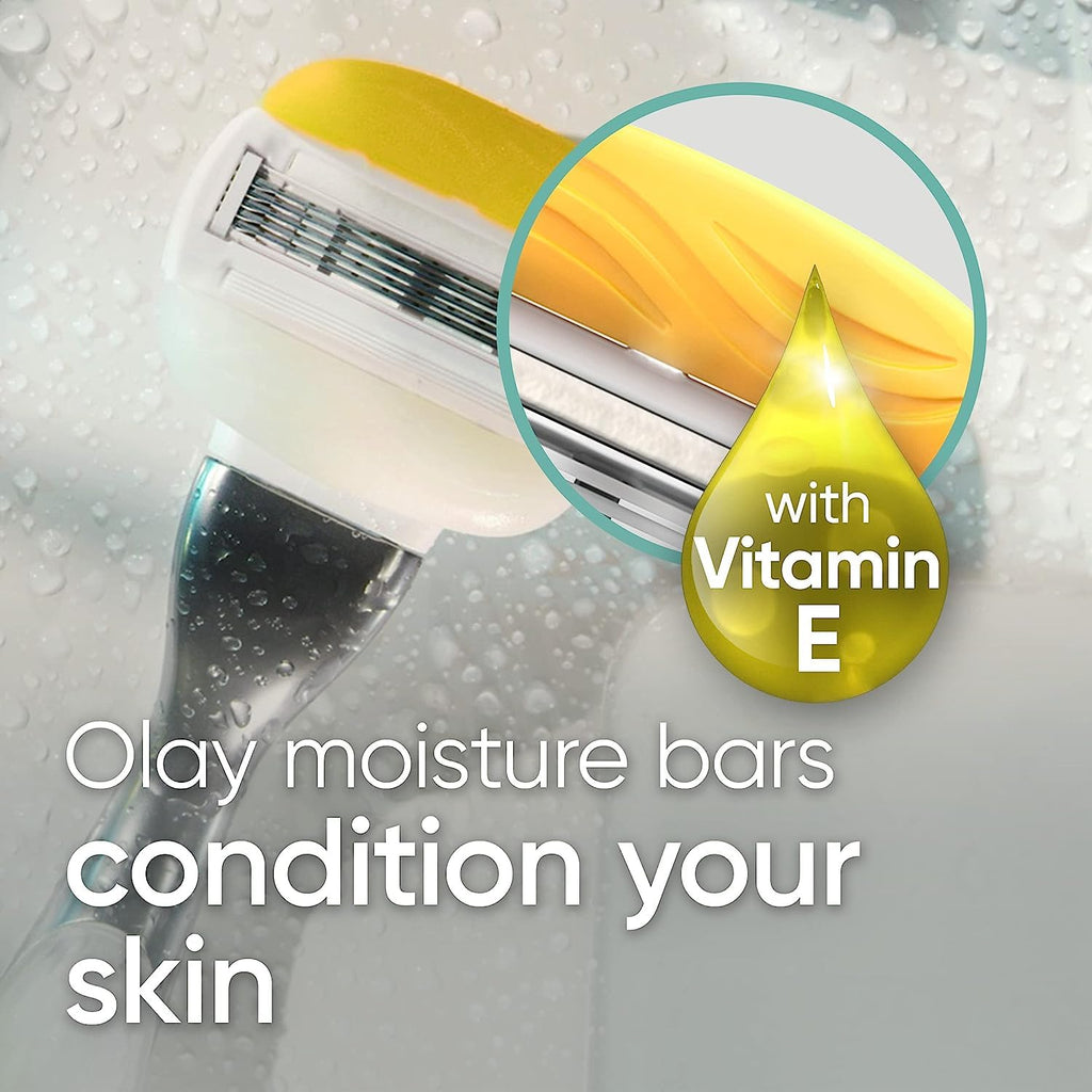 Gillette Venus Comfortglide with Olay Coconut Womens Razor Handle + Blade Refills, Silver, 2 Count (Pack of 2)