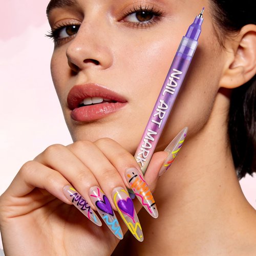 12 Colors Nail Art Pens for Painting Nails,0.5mm Nail Polish Pens Point Liner Acrylic Painted Pen Kit,Waterproof and Quick-drying Nail for DIY Nails Art Design