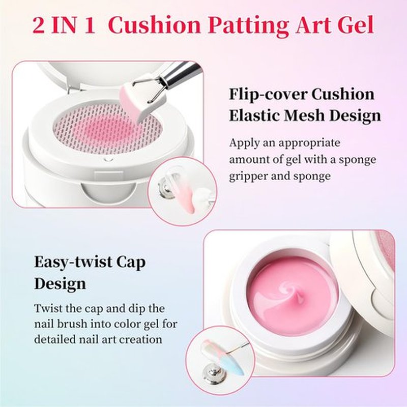 TADOPRO Ombre Gel Nail Polish Kit- 10 Colors Patting Gel Polish & 100 Mini Nail Sponges for Ombre & Grabbing Pen, Gradient Gel Nail Blush Blooming Aura French Nail Art Manicure Kit for DIY Home Salon