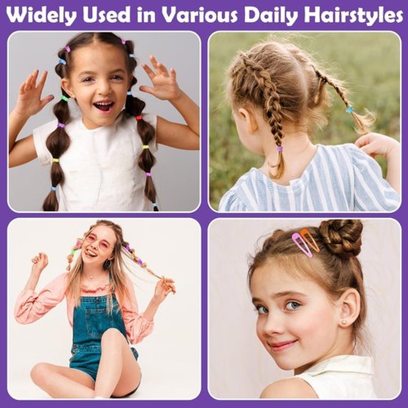 auroray Hair Accessories for Girls, 1698 Pcs Hair Rubber Bands with Elastic Hair Ties Hair Clips Hair Wax Stick Spray Bottle Hair Styling Tools