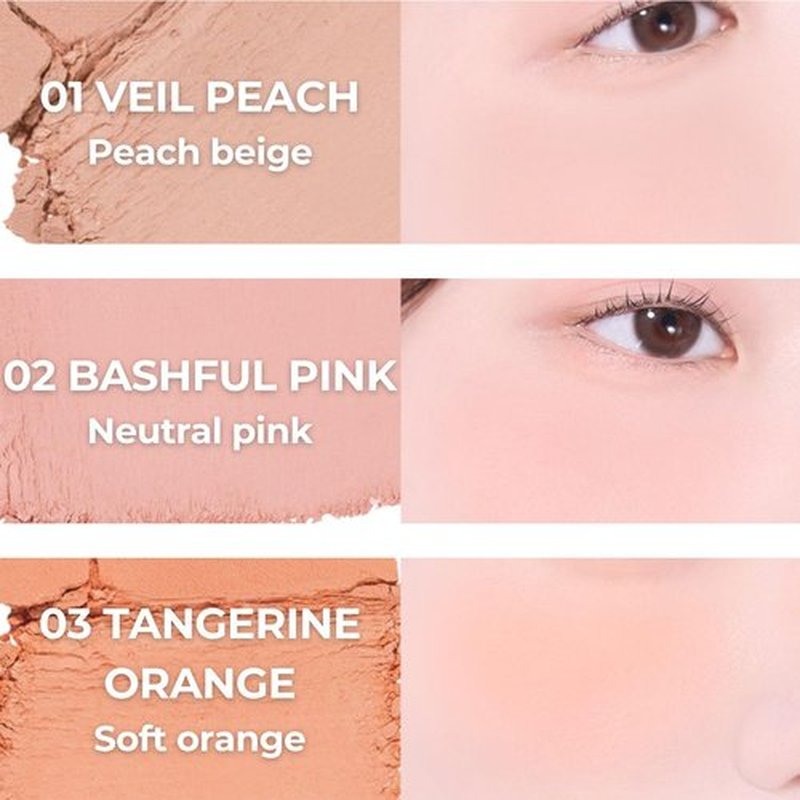 ABOUT TONE Fluffy Wear Blusher - Airy Soft Matte Pressed Powder Cheek Blush | Vegan Blendable Color (06 Mood Lavender)