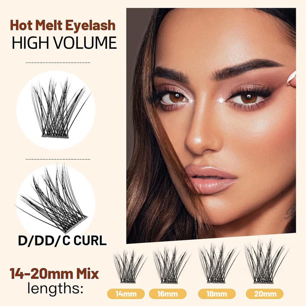 →VAYATOR Lashes Mixed Kit/False Lashes Lash Bond & Seal Kit Multiple styles To Choose 8-20mm Mix D Curl/DD Curl Makeup Cluster Grafting Eyelashes Individual Extension (C#10-12-14-16mm Mixed)