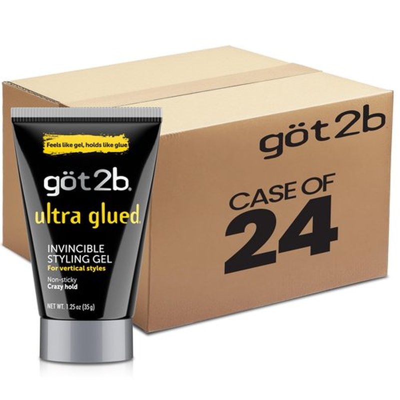 Got2b Ultra Glued Invincible Styling Hair Gel,1.25 oz (Pack of 24)