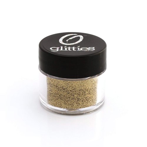 GLITTIES - Gold Jewel - Holographic Loose Fine Glitter Powder (.008") - Great for Nail Art, Nail Polish, Gel, Gel Polish or Acrylic Nail Powder - Solvent Resistant - (10 Gram Jar)