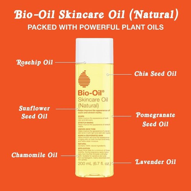Bio-Oil Natural Skincare Oil - Serum for Scars & Stretch Marks | 6.7 Oz Moisturizer for All Skin Types