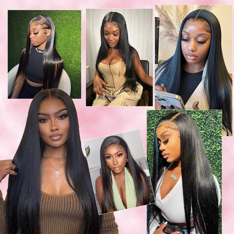 YOMIO 13x6 Lace Frontal HD Lace 12 Inch Straight Human Hair Frontal 12A Grade Brazilian Virgin Human Hair Frontal Pre Plucked with Baby Hair 150% Density Natural Black Color