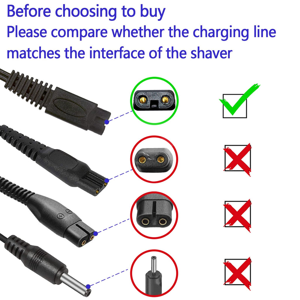Electric Shaver Charge for SOLO Rechargeable Full Body Hair Trimmer Shaver and Groomer Replacement Charge Line 5V USB Shaver Power Cord (Charger+2 Cleaning Brushes)