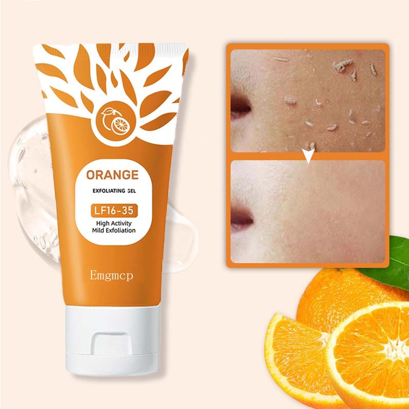 Orange Enzymes Exfoliating Gel for Face and Body, Deep Pore Cleansing & Tightening, Improve Blackhead, Moisturizing Scrub to Smooth Skin, Gentle for All Skin Types (1pc, 50ml)