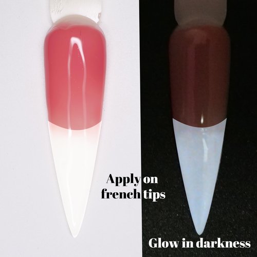 Glow in the dark Milky White Nail Acrylic Powder Color 1OZ for french nail art design (AP051)