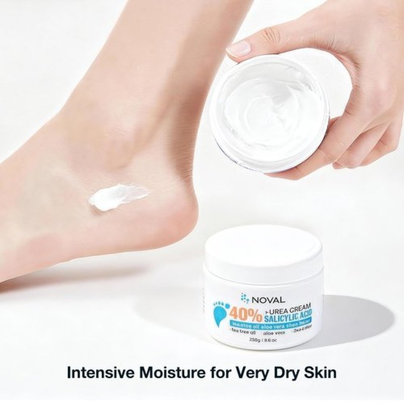 NOVAL Urea Foot Cream 40% with 2% Salicylic Acid, 8.8 OZ Value Size for Dry Cracked Heels, Calluses, Feet, Hands, Elbows & Knees