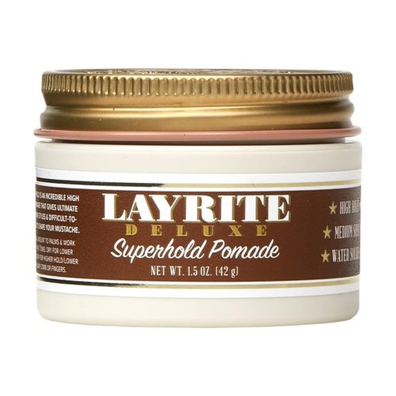 Layrite Superhold Pomade - Strong Hold Hair Styling Cream | 4 Oz for All-Day Control