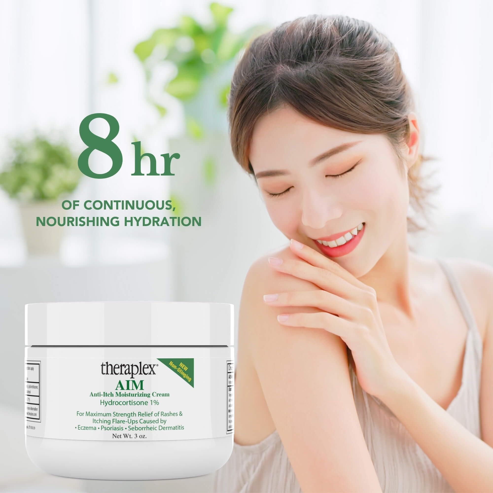 Theraplex AIM - Anti-Itch Moisturizing Cream (3 oz) - Non-stinging, Relieves Itching, Rashes, Flare Ups - Helps Repair & Restore the Skin's Natural Protective Barrier