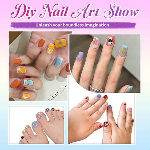 RFENLY 12 Colors Nail Art Pens Set, 3D 0.5MM Nail Polish Pens, DIY Nail Markers, Quick Drying Long Lasting Paint Graffiti Point Dotting Liner Pen Tools for Home & Salon