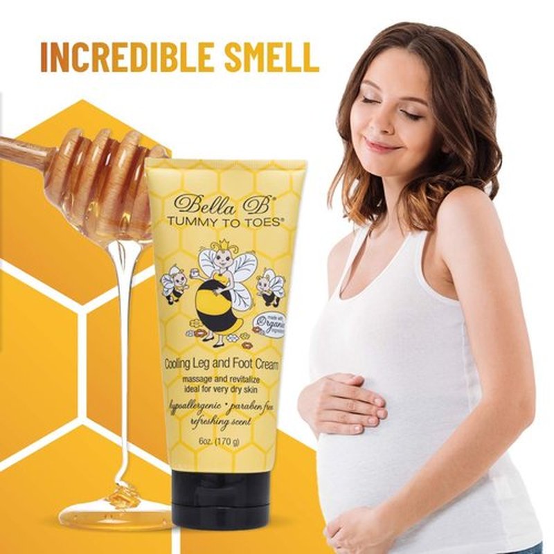 BELLA B Pregnancy Leg And Foot Cream 6 oz - Best Pregnancy Lotion For Feet - Made with Natural Ingredients - Bella B Lotion for Pregnancy Soreness