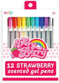 Ooly Scented Gel Pens Set - Very Berry Strawberry Scent, 12 Pack, 0.7mm NIB for Kids & Adults