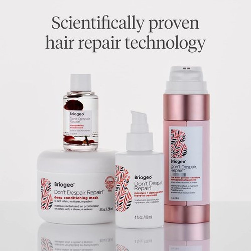 Briogeo Don't Despair, Repair! Moisture + Damage Defense Leave-In Treatment, Seals Split Ends and Repairs Dry, Damaged Hair, Protect Against Future Damage, Vegan, Cruelty-Free, 4 fl oz