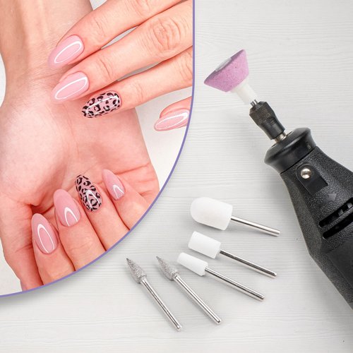 ANCIRS 30 Pcs Nail File Replacement Head Refills Set, Nail Drill Bits for Finishing Salon Electronic Manicure, Nail Manicure Pedicure Tools (5 Styles)