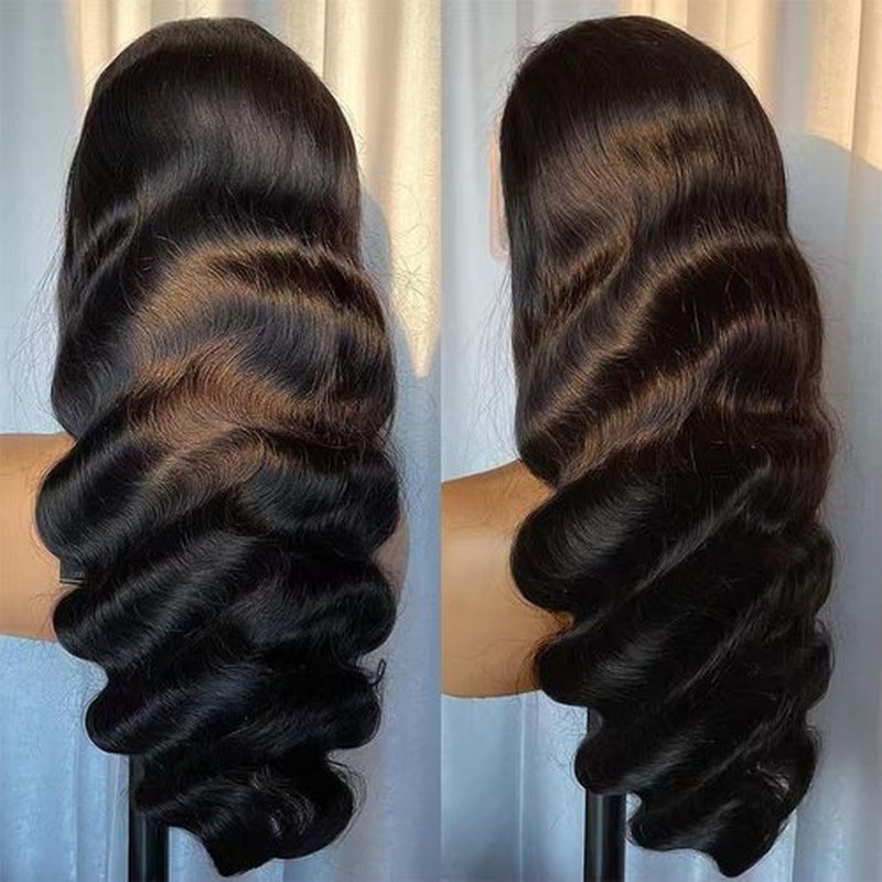 Tasumla Body Wave Lace Front Wigs Human Hair 200 Density 13x6 HD Lace Frontal Wigs Pre Plucked Glueless Brazilian Virgin Human Wig with Baby Hair Body Wave wigs for Women Natural Black 24 INCH