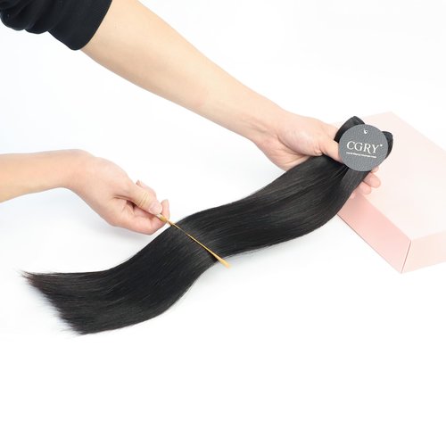 CGRY 18A Raw Indian Straight Hair 3 Bundles Real Virgin 100% Unprocessed Human Hair Extensions Luxury Premium Quality Full Thick Ends Natural Black Silky Soft Reusable 20inch