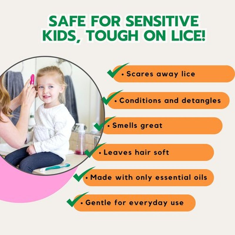 Natural Lice Prevention and Repellent Hair Oil Spray for Kids Hair – Made with Essential Oils, Detangles and Conditions, Only 5 Oil Ingredients - Tea Tree, Rosemary, and Lavender Oils by Ella’s Kids
