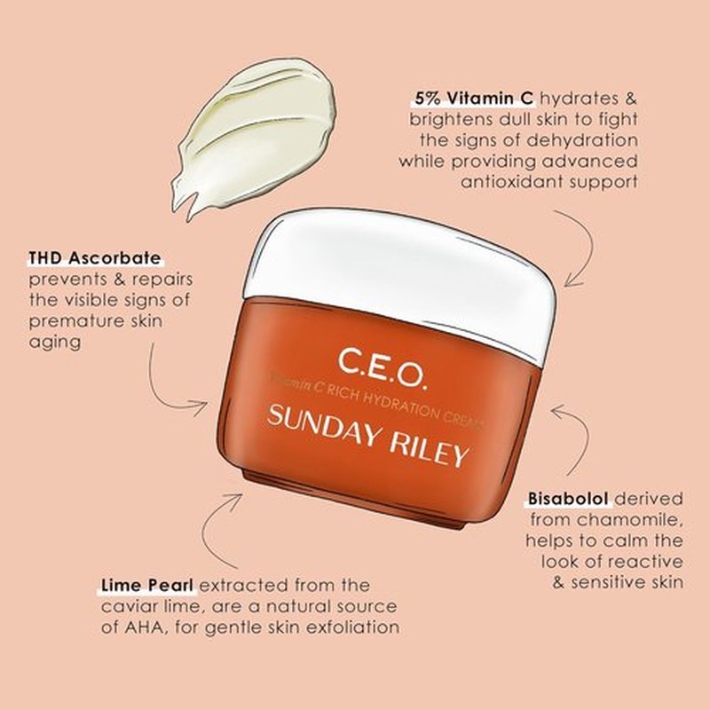 Sunday Riley C.E.O. Vitamin C Rich Hydration Cream - Revitalize & Brighten Your Skin