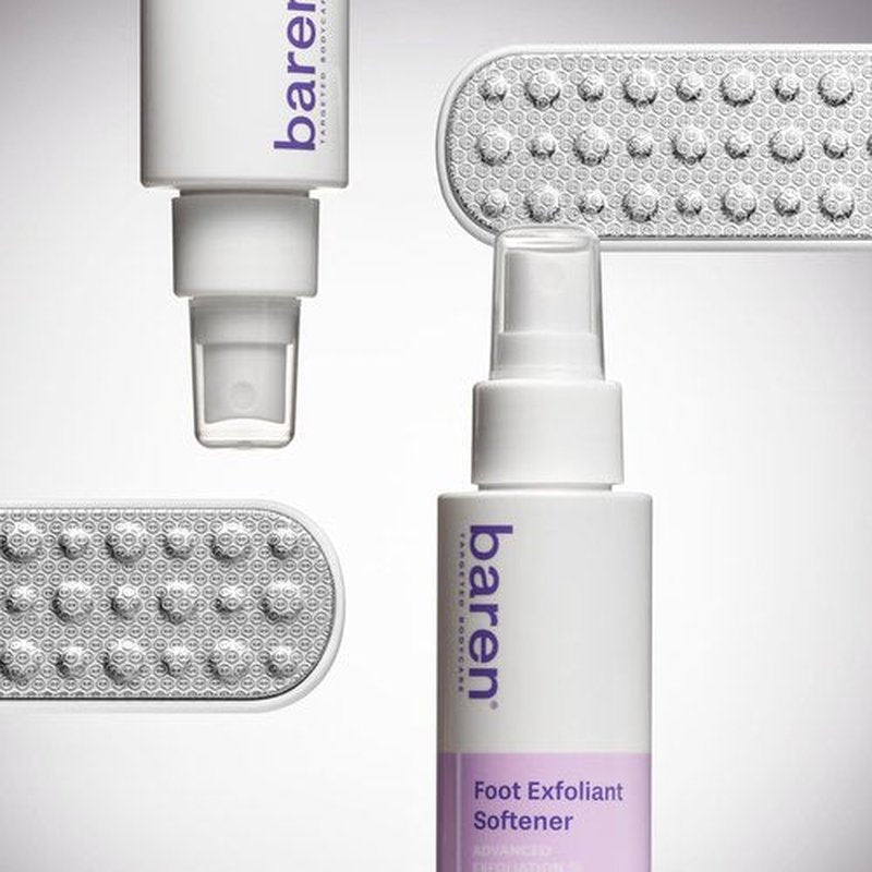 Baren Foot Callus Remover Kit |1-Min Spray & Peel |13 Naturally derived ingredients |Professional Level Gentle Removal of Dead Skin |Premium Grade Stainless Steel |3.3oz Callus Peeling Spray+Foot File