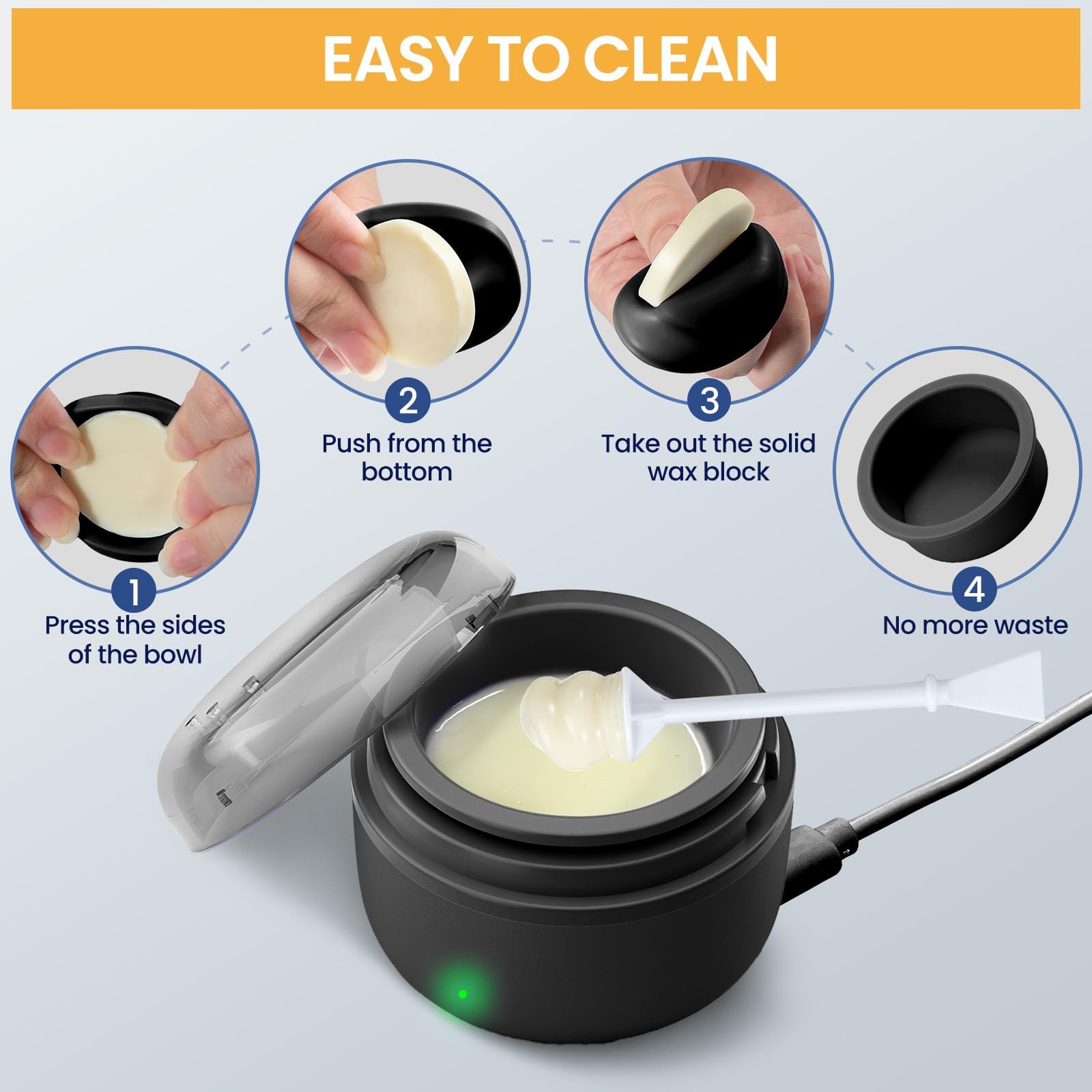 SUERBEATY Nose Wax Kit Men, Nose Hair Wax Kit with 100 g Nose Wax, Use 20 Times, Nose and Ear Hair Removal Kit For Men, USB Fast Heat, Constant Temperature, Multi-Accessories, Travel Use, Light Black