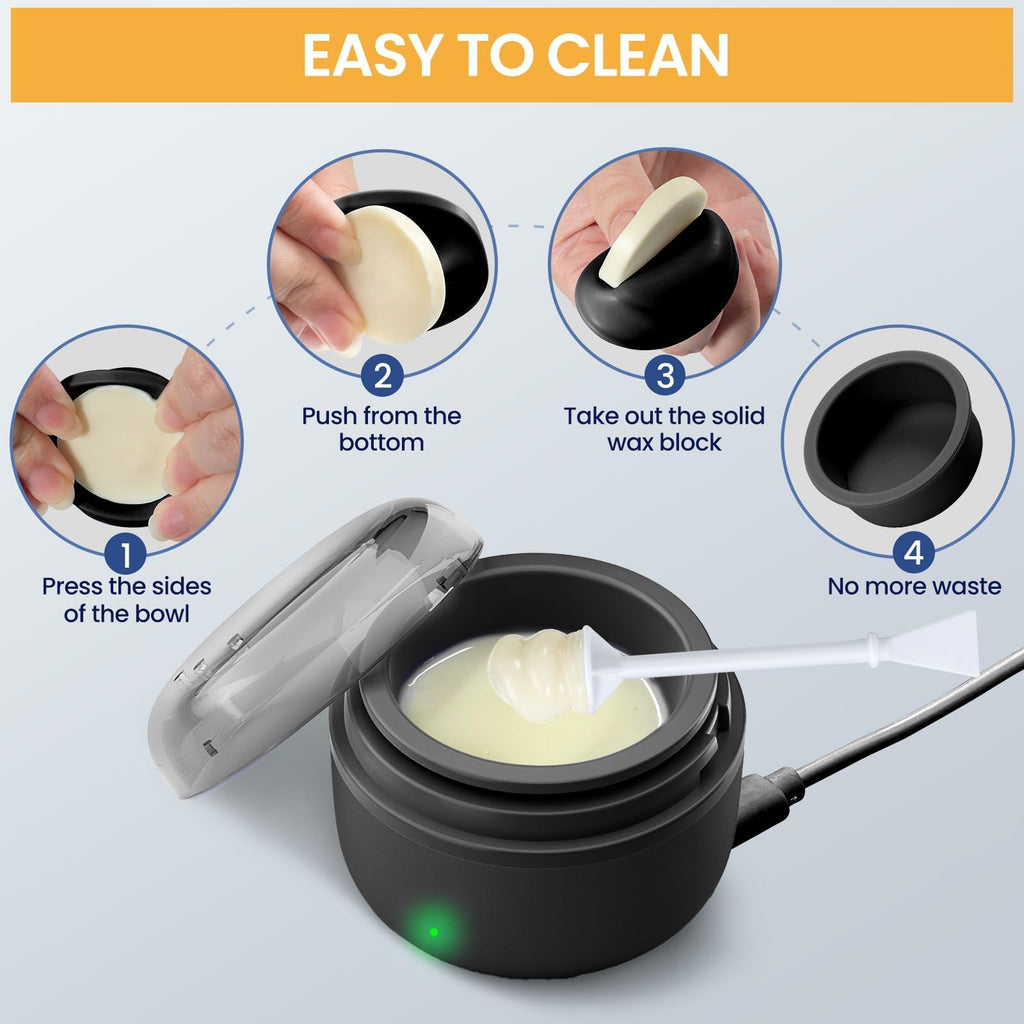 SUERBEATY Nose Wax Kit Men, Nose Hair Wax Kit, 30 Applicators, 15-20 Times, Wax Nose Ear Removal Kit For Men and Women, Usb Rapid Heating, Constant Temperature, Painless, Blue