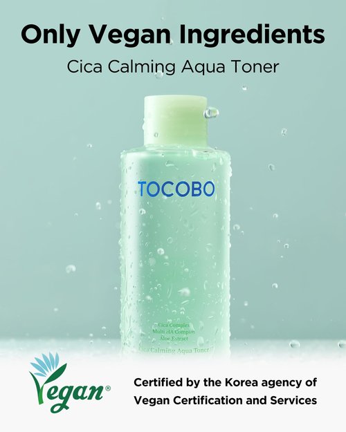 TOCOBO CICA Calming Aqua Toner – Korean Soothing Face Toner with CICA, Hyaluronic Acid & Aloe – Daily Hydration for Sensitive Skin, 24-Hour Moisture, Hypoallergenic pH Balancing Formula, 6.76 fl.oz.