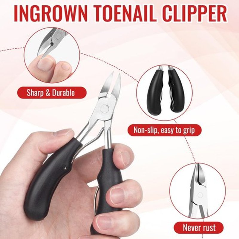 Ingrown Toenail Removal Kit, Ingrown Toenail Tool Kit with Ingrown Toenail Corrector, Ingrown Toenail Drops, Corrector Patch, Toenail Clipper, Nail File Lifter Tools