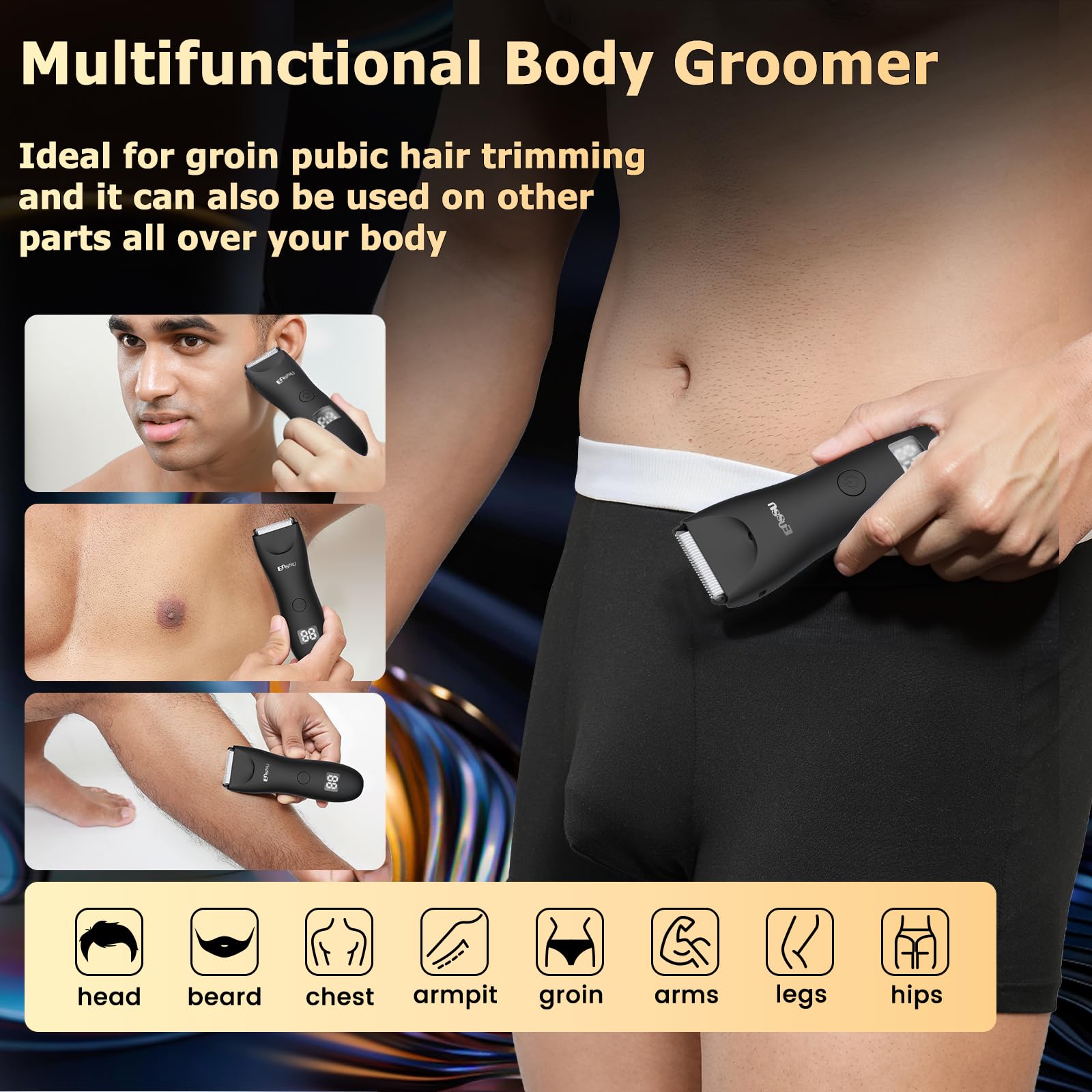 Body Hair Trimmer for Men Manscape with Light,Ball Trimmer Men LED Display