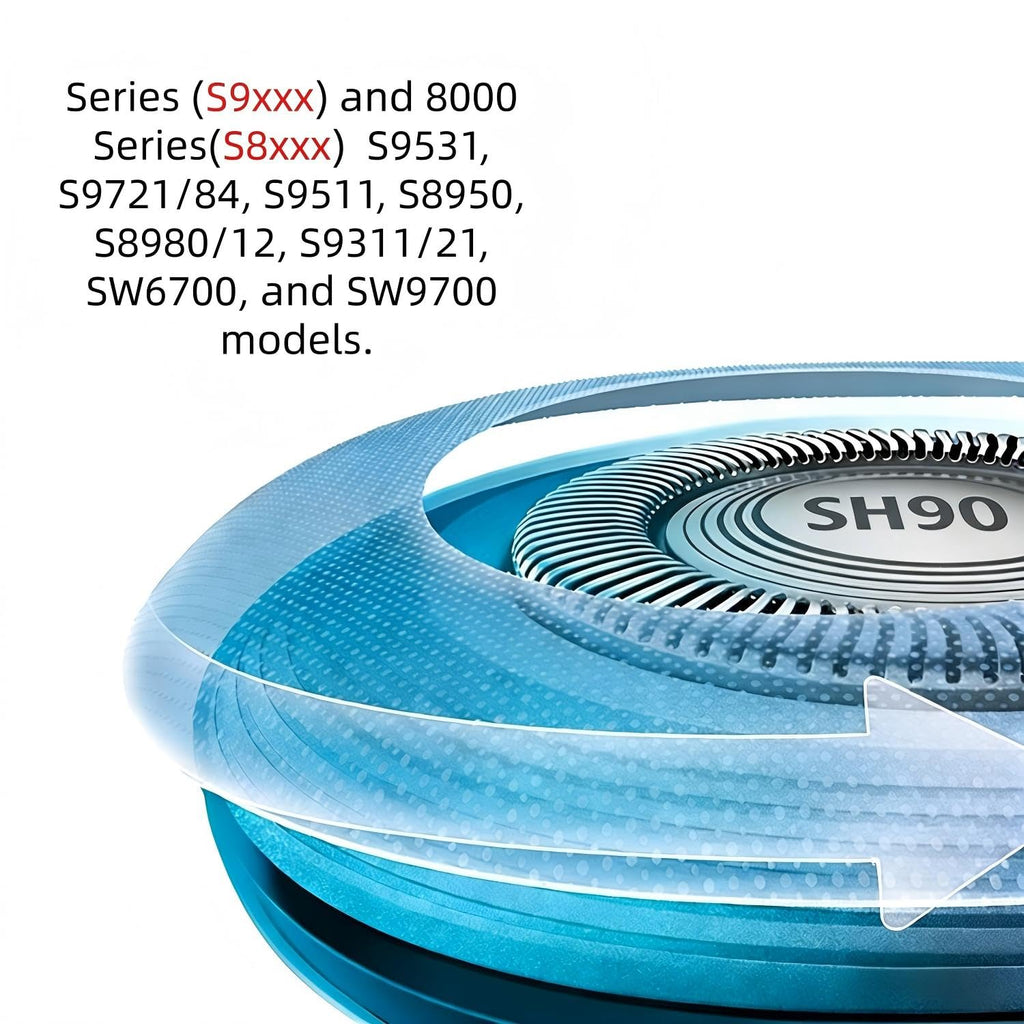 SH90 Replacement Shaver Heads Compatible with Philips Norelco Series 9000 (S9xxx) and 8000 (S8xxx) Electric Shavers, for Norelco S9000, S9311/27, S9311/84, S9311/87, S9321/88, etc.