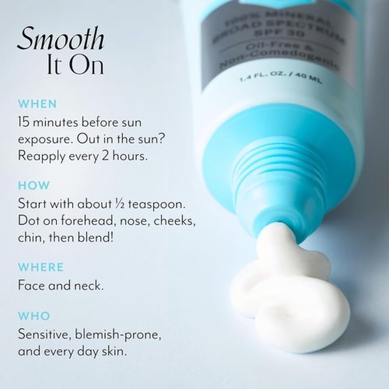 Bliss Block Star Daily Mineral Sunscreen - Broad Spectrum SPF 30 for Blemish-Prone Skin | 1.4 Fl Oz