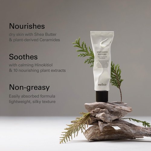 Melixir Vegan Hand Cream #Untamed Nature, Calming Forest Scented, Nourishes & Deeply Hydrates Dry Hands with Shea Butter, Non-Sticky & Velvety Finish, Travel Size, Korean Skincare (1.7 fl.oz./50ml)