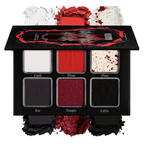 Afflano Red Black Eyeshadow Goth Makeup Palette, Vampire Blood Red Halloween Makeup Palette, Burgundy Dark Smokey Eye Shadow Palette Pigmented, Smoky Eyes Black Red Eyeshadow Costume Clown SFX Makeup