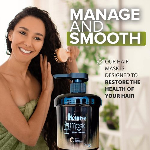 KALIVE Hair Mask - 16 Oz Deep Moisturizing Treatment for Dry & Damaged Hair Care