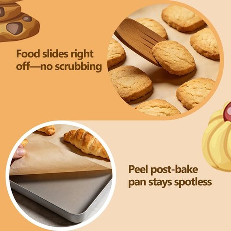 Skiennix Unbleached Silicone Coated Parchment Paper Sheets - 400 Pcs, 12x16 Inch, Non-Stick Baking Solution