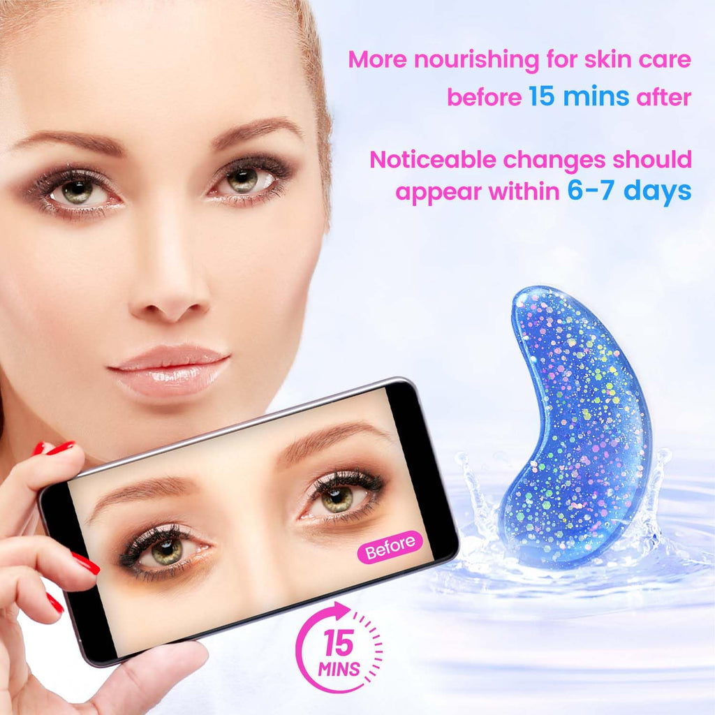Onespring Eye Masks (8 Pairs) - Travel Essentials - Under Eye Patches for Dark Circles, Puffiness, Fine Lines with Collagen, Revitalises and Refreshes Your Skin, Bridesmaid Gift for Her